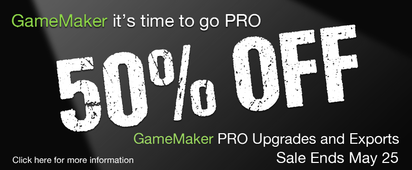 50% скидка на все обновления GameMaker - Конструкторы, системы разработки игр
